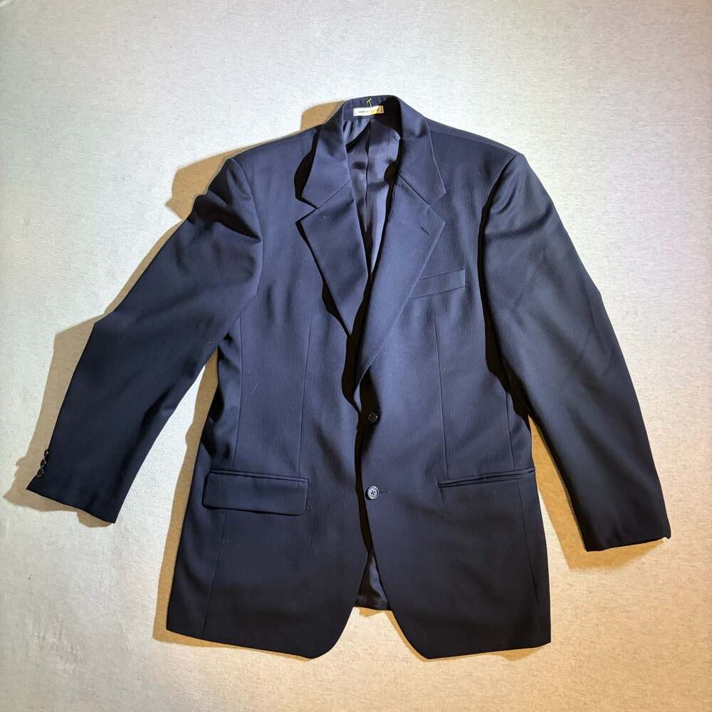 Yves Saint Laurent For Men Vintage Navy Worsted Wool Blazer Jacket